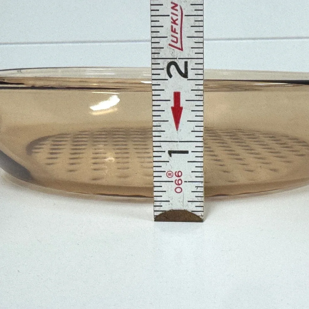 Vision Corning France Amber Glass Skillet Waffle Bottom with Lid 7 Inch Pan